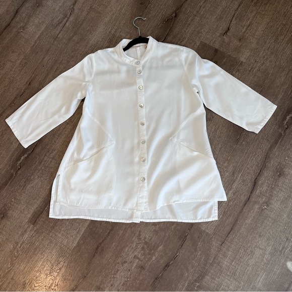 Soft Surroundings Tencel Lyocell Button Down Tunic Top Shirt small - Picture 3 of 10